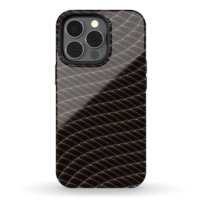 iPhone 13 pro StrongFit Black Snake Scale Pattern by Art Design Works
