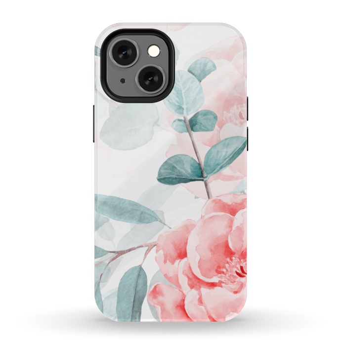 iPhone 13 mini StrongFit Rose Blush and Eucalyptus by  Utart