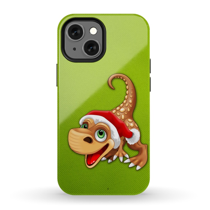 iPhone 13 mini StrongFit Dinosaur Baby Cute Santa Claus by BluedarkArt