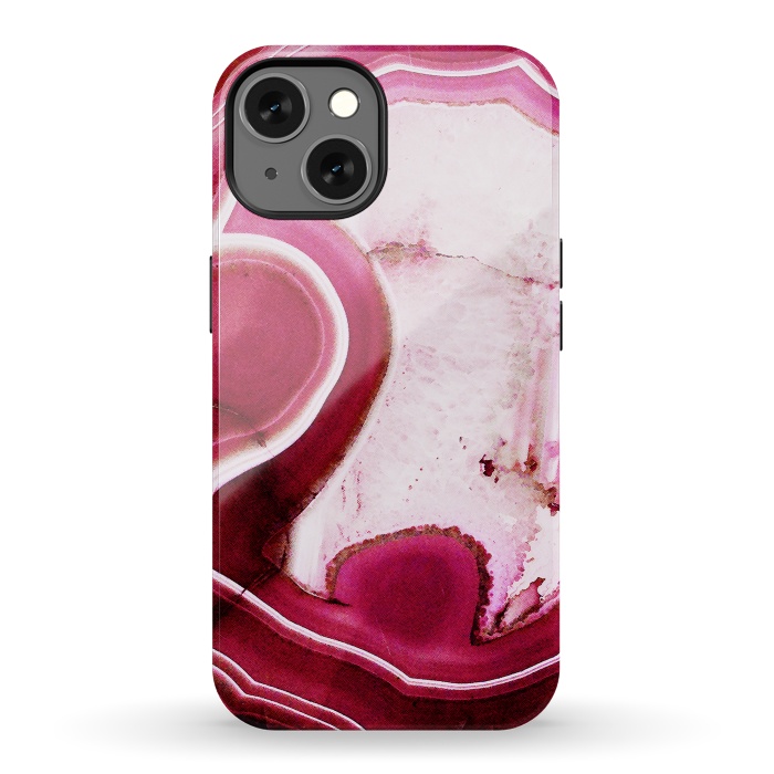 iPhone 13 StrongFit Vibrant pink agate marble by Oana 