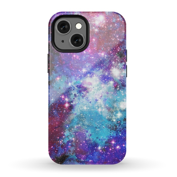 iPhone 13 mini StrongFit Blue purple galaxy space night stars by Oana 