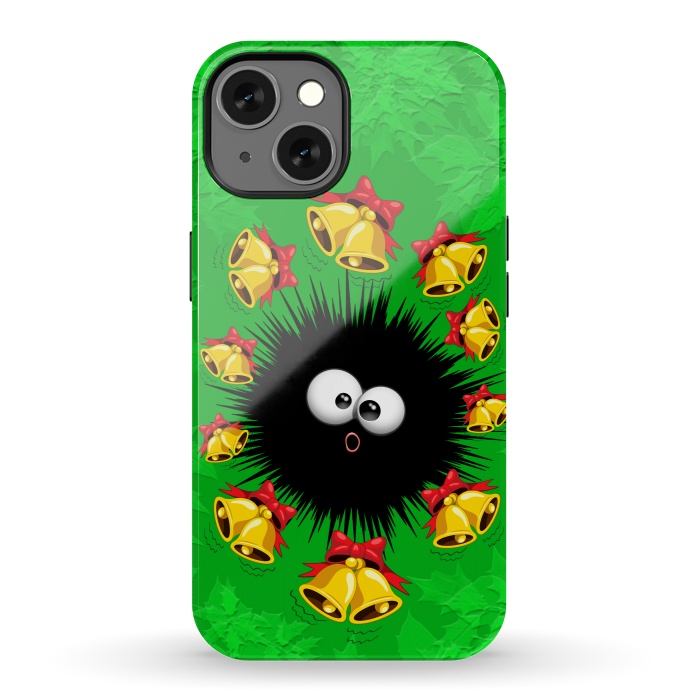 iPhone 13 StrongFit Fuzzy Funny Christmas Sea Urchin Character by BluedarkArt
