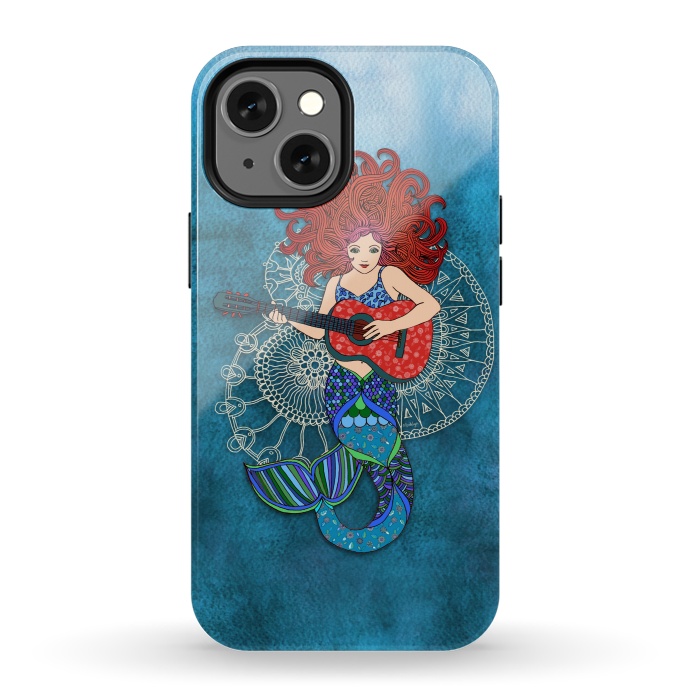 iPhone 13 mini StrongFit Musical Mermaid by Micklyn Le Feuvre