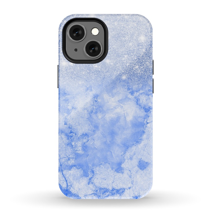 iPhone 13 mini StrongFit Glitter on Sky Blue Agate by  Utart
