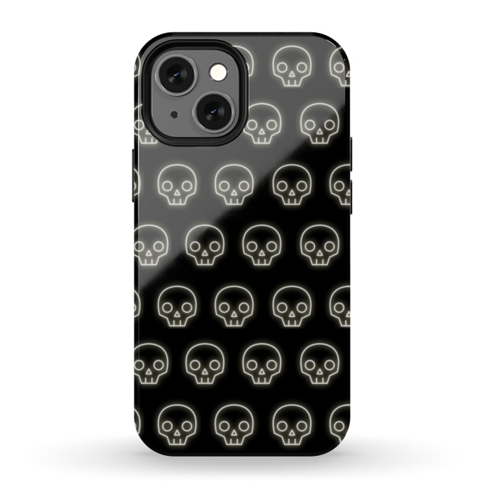 iPhone 13 mini StrongFit Neon skull by Laura Nagel