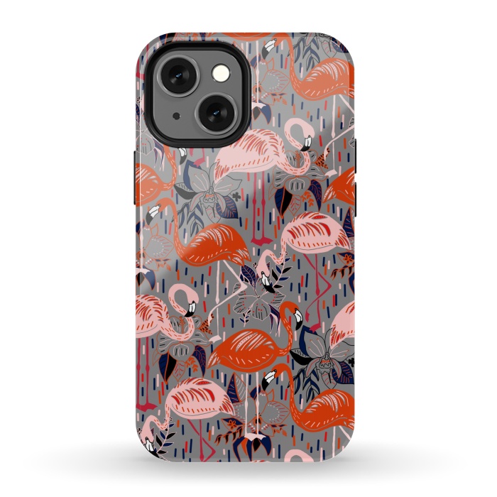 iPhone 13 mini StrongFit Flamingos  by Tigatiga