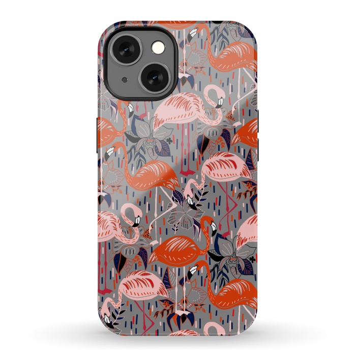 iPhone 13 StrongFit Flamingos  by Tigatiga