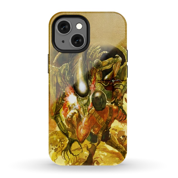 iPhone 13 mini StrongFit Aliens and War by Max LeTamis