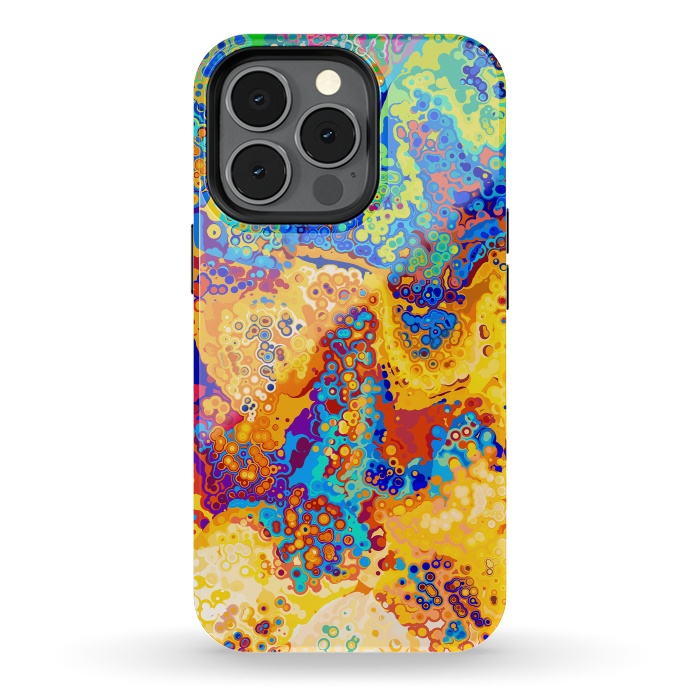 iPhone 13 pro StrongFit Colorful Cells Pattern Design by Art Design Works