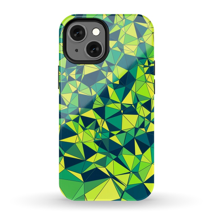iPhone 13 mini StrongFit Green Low Poly Design by Art Design Works