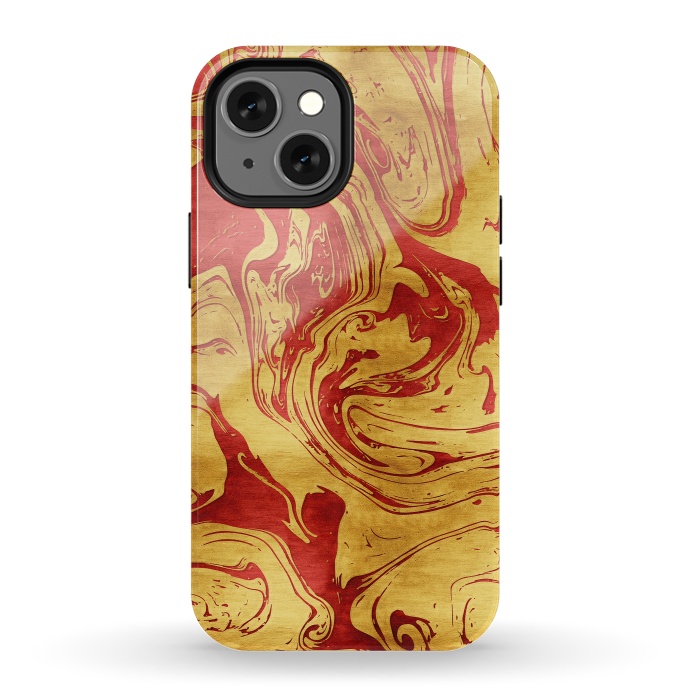 iPhone 13 mini StrongFit Red Dragon Marble by Art Design Works