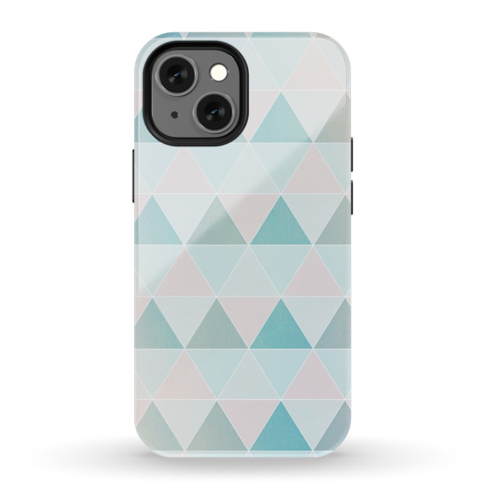 iPhone 13 mini StrongFit Pink blue Triangles  by Jms