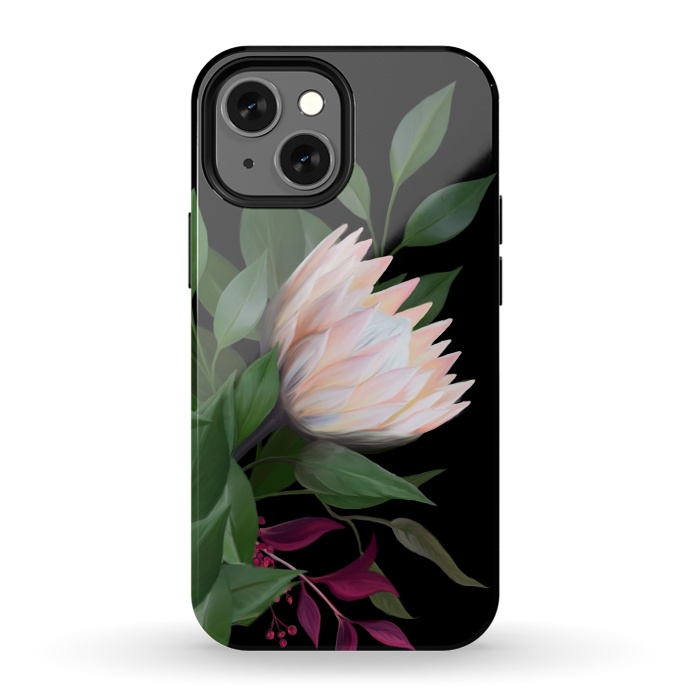 iPhone 13 mini StrongFit Painted Protea by Elzbieta Malyska