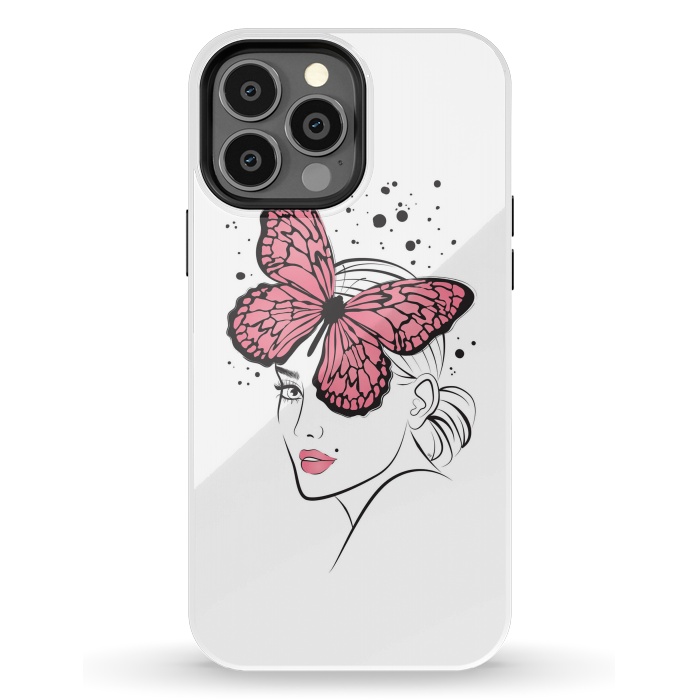 iPhone 13 Pro Max StrongFit Pink Butterfly by Martina