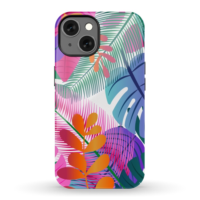 iPhone 13 StrongFit tropical leaves pattern by MALLIKA