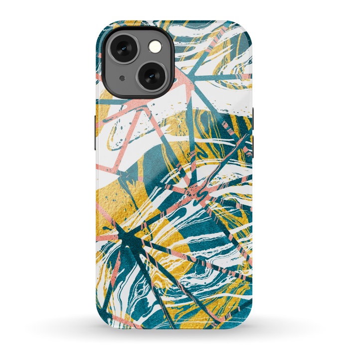 iPhone 13 StrongFit Abstract Marble Waves Pattern by Art Design Works