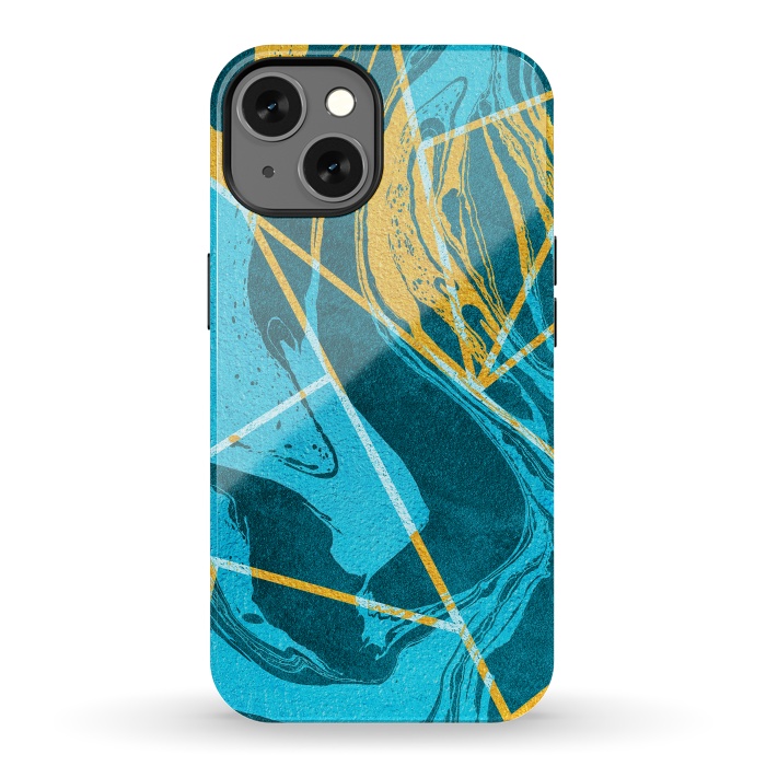 iPhone 13 StrongFit Geometric Marble Waves by Art Design Works