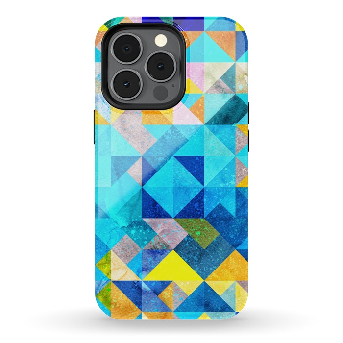 iPhone 13 pro StrongFit Colorful Watercolor Geometric by Art Design Works