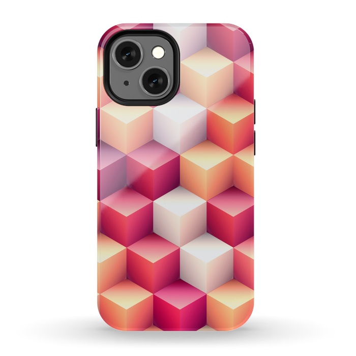 iPhone 13 mini StrongFit Colorful 3D Cubes by Art Design Works