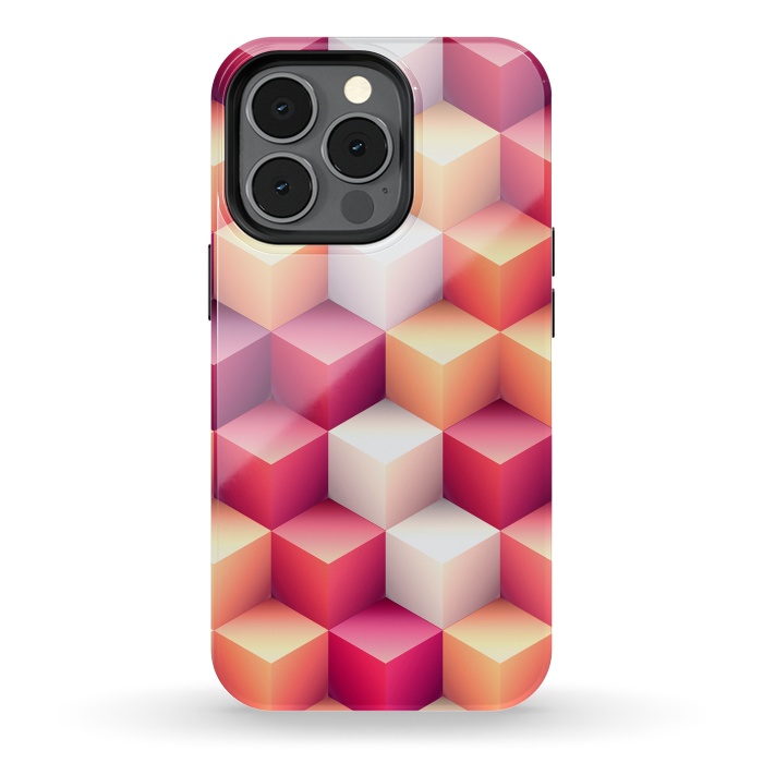 iPhone 13 pro StrongFit Colorful 3D Cubes by Art Design Works