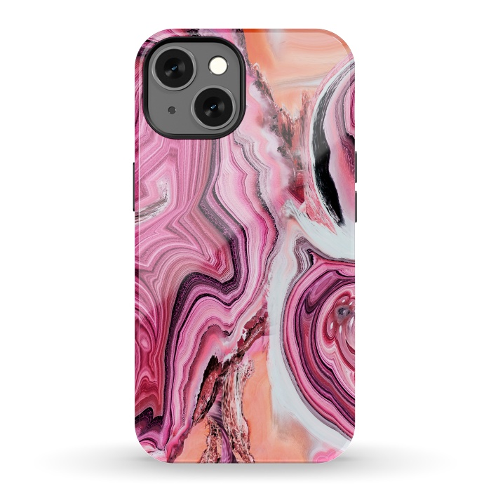 iPhone 13 StrongFit Pop pink liquid marble by Oana 