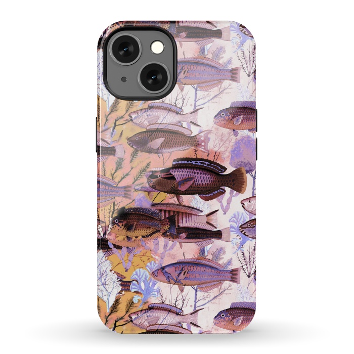 iPhone 13 StrongFit Watercolor coral reef by Oana 