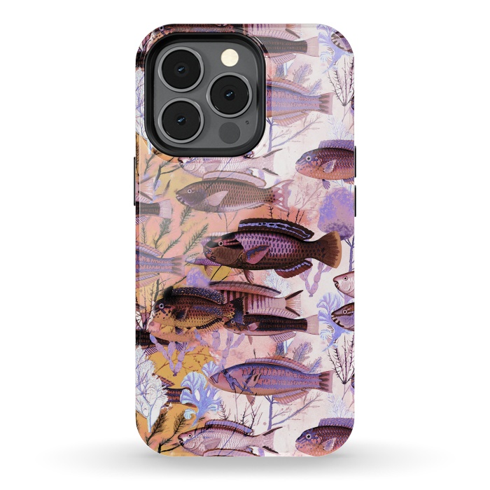 iPhone 13 pro StrongFit Watercolor coral reef by Oana 