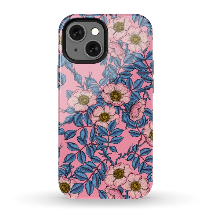 iPhone 13 mini StrongFit Dog rose pattern by Katerina Kirilova
