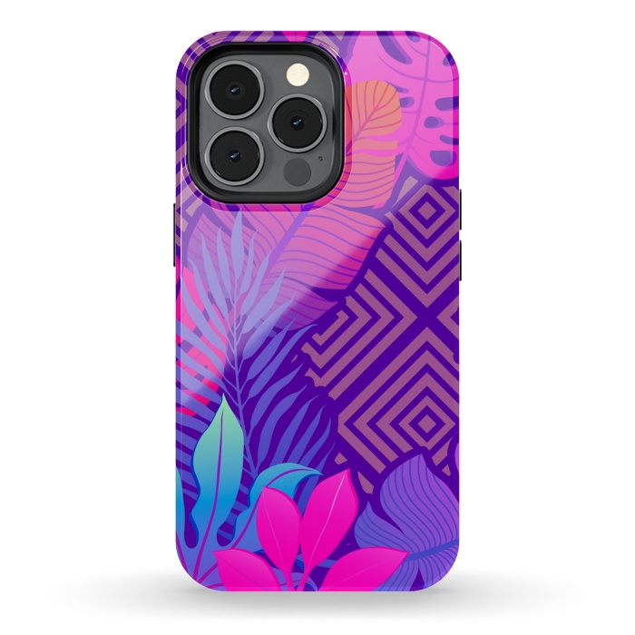 iPhone 13 pro StrongFit Tropical Lines And Leaves Patterns by ArtsCase