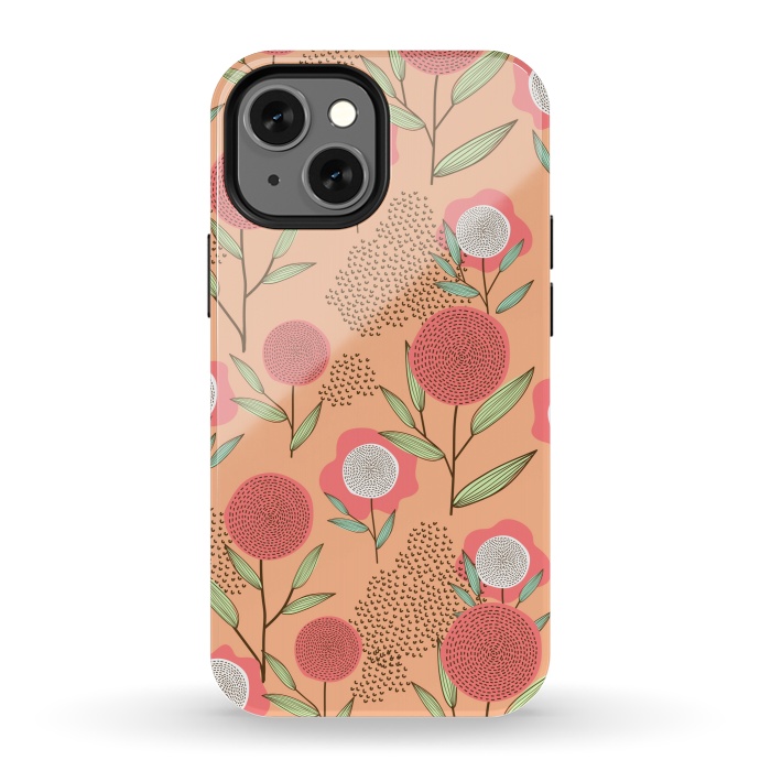 iPhone 13 mini StrongFit Simple Flowers In Pastel by ArtsCase