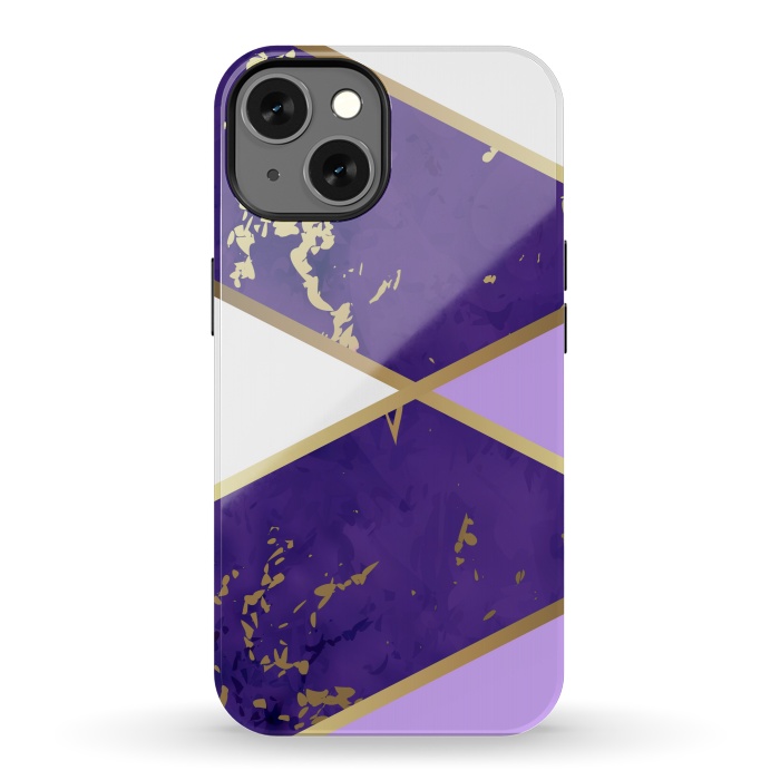 iPhone 13 StrongFit Geometric Purple Marble by ArtsCase