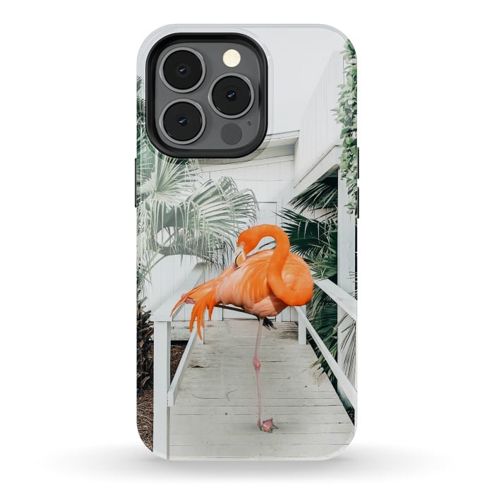 iPhone 13 pro StrongFit Flamingo Beach House by Uma Prabhakar Gokhale