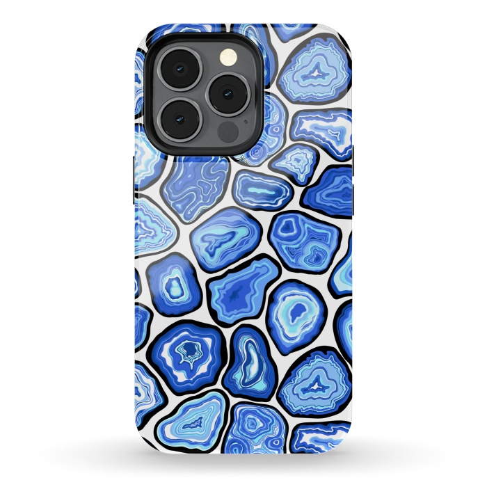 iPhone 13 pro StrongFit Blue agate slices by Katerina Kirilova