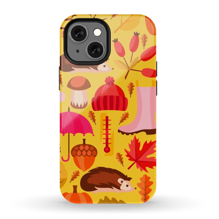 iPhone 13 mini StrongFit Autumn Animals And Fruits by ArtsCase