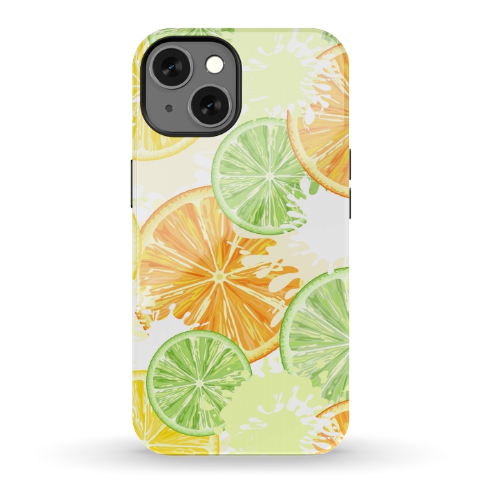 iPhone 13 StrongFit Citrus Watercolors Fresh Summer Pattern by BluedarkArt