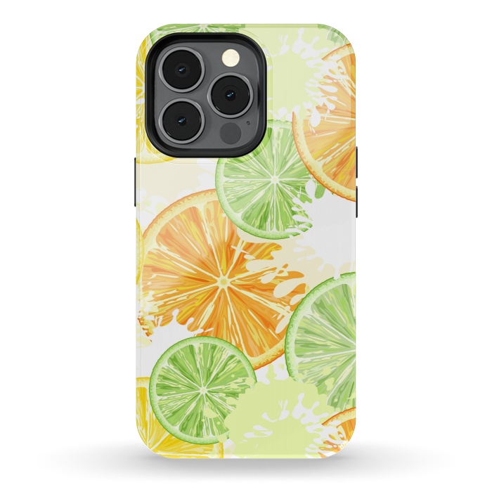 iPhone 13 pro StrongFit Citrus Watercolors Fresh Summer Pattern by BluedarkArt