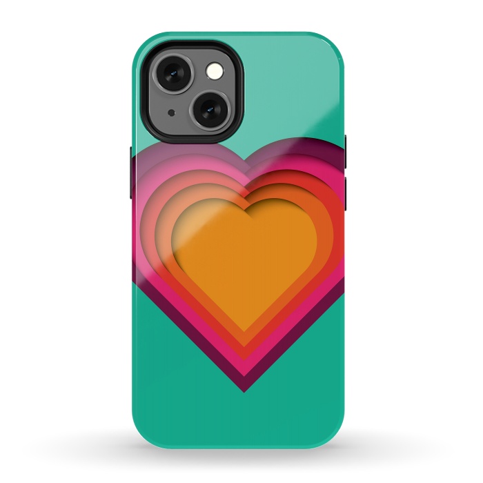 iPhone 13 mini StrongFit Paper Cutout Heart 010 by Jelena Obradovic