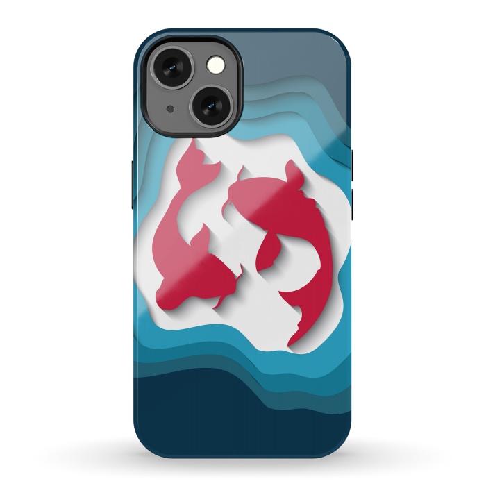 iPhone 13 StrongFit Paper Cutout Koi Fish 017 by Jelena Obradovic
