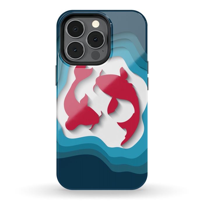iPhone 13 pro StrongFit Paper Cutout Koi Fish 017 by Jelena Obradovic