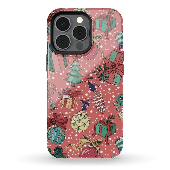 iPhone 13 pro StrongFit Snow Falls And Presents At Christmas by ArtsCase
