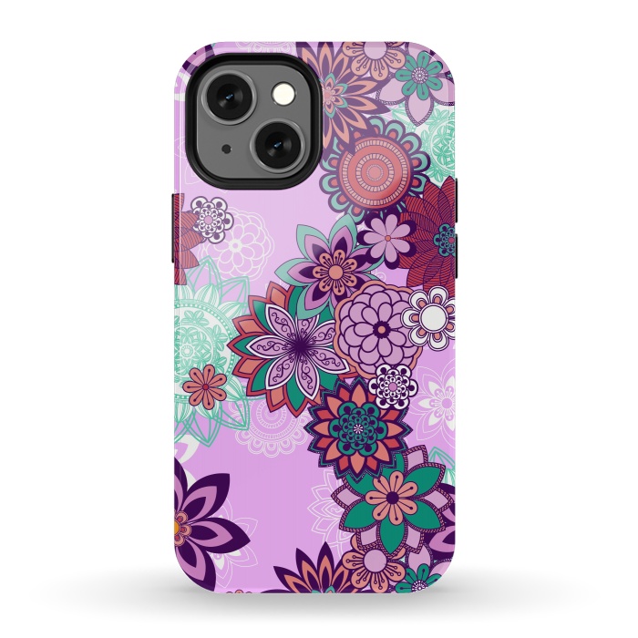 iPhone 13 mini StrongFit Variety Of Purple Mandalas by ArtsCase