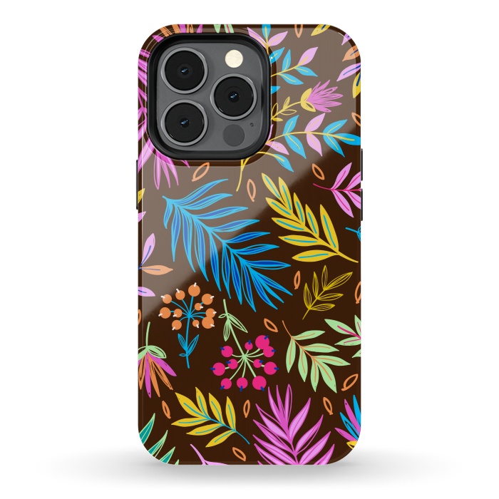 iPhone 13 pro StrongFit MULTICOLOUR LEAF PATTERN by MALLIKA
