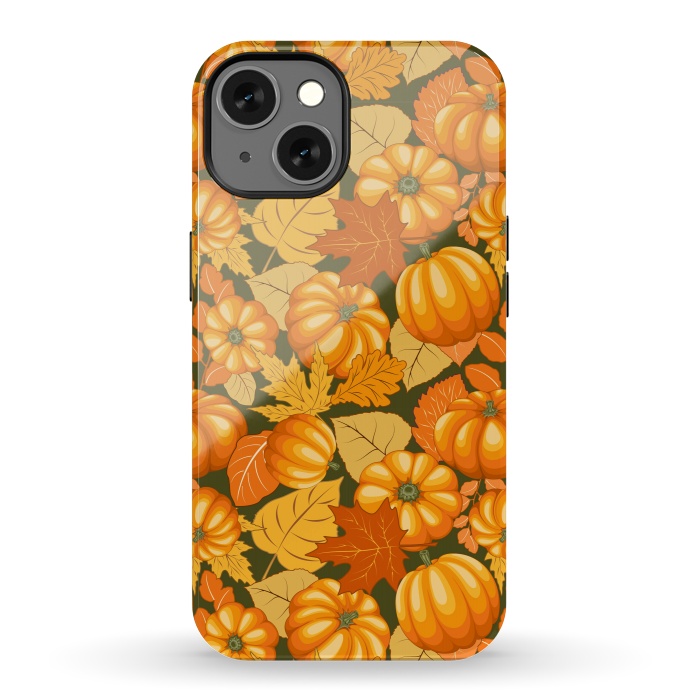 iPhone 13 StrongFit Pumpkins and Autumn Leaves Party by BluedarkArt