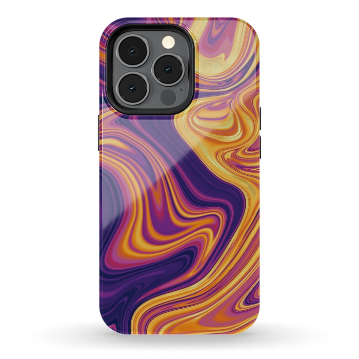 iPhone 13 pro StrongFit Fluid marbling with Swirls by ArtsCase