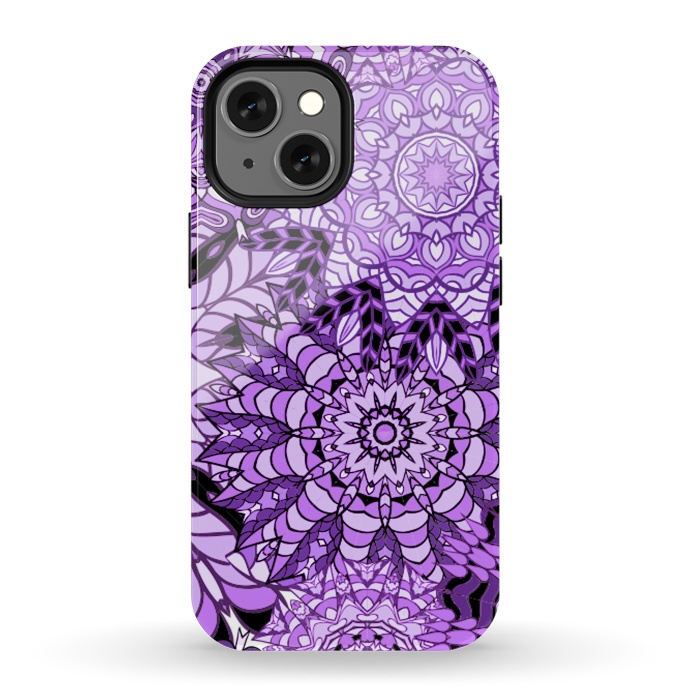iPhone 13 mini StrongFit Rain Of Purple Mandalas by ArtsCase