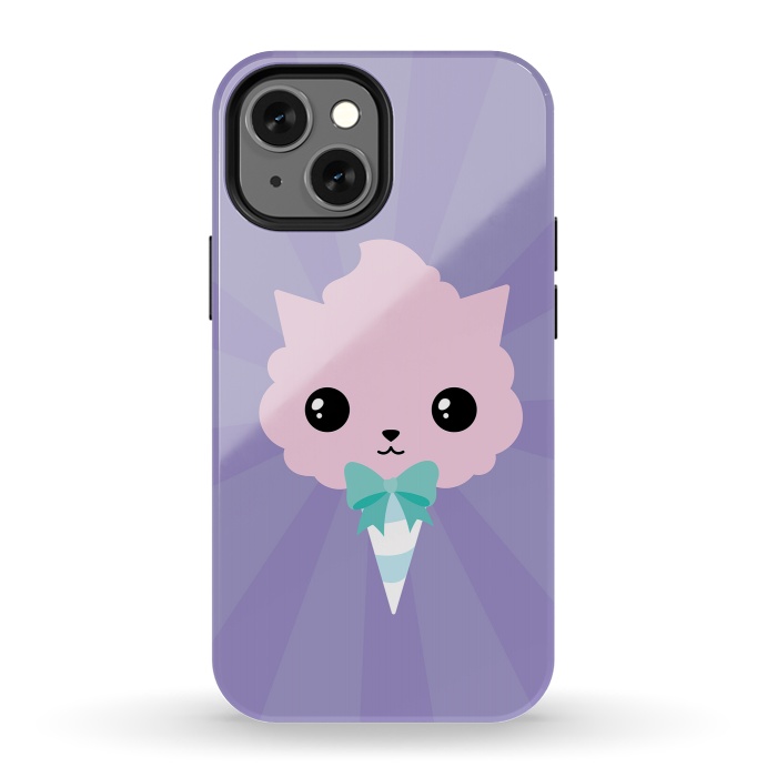 iPhone 13 mini StrongFit Cotton candy cat by Laura Nagel