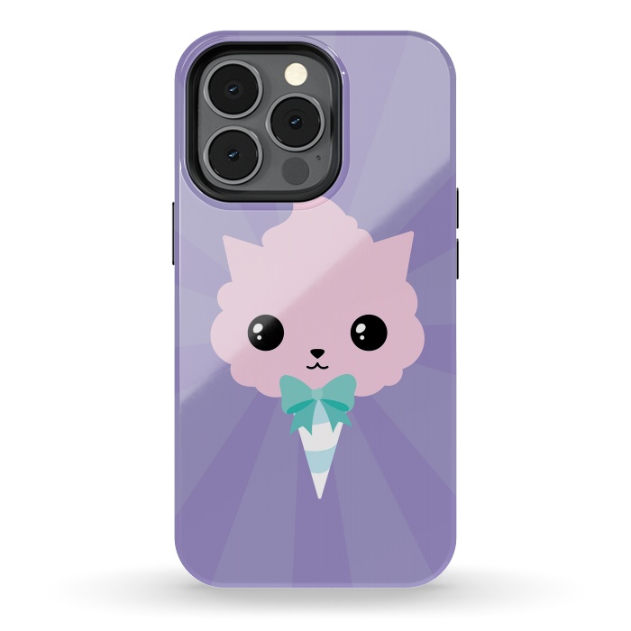 iPhone 13 pro StrongFit Cotton candy cat by Laura Nagel