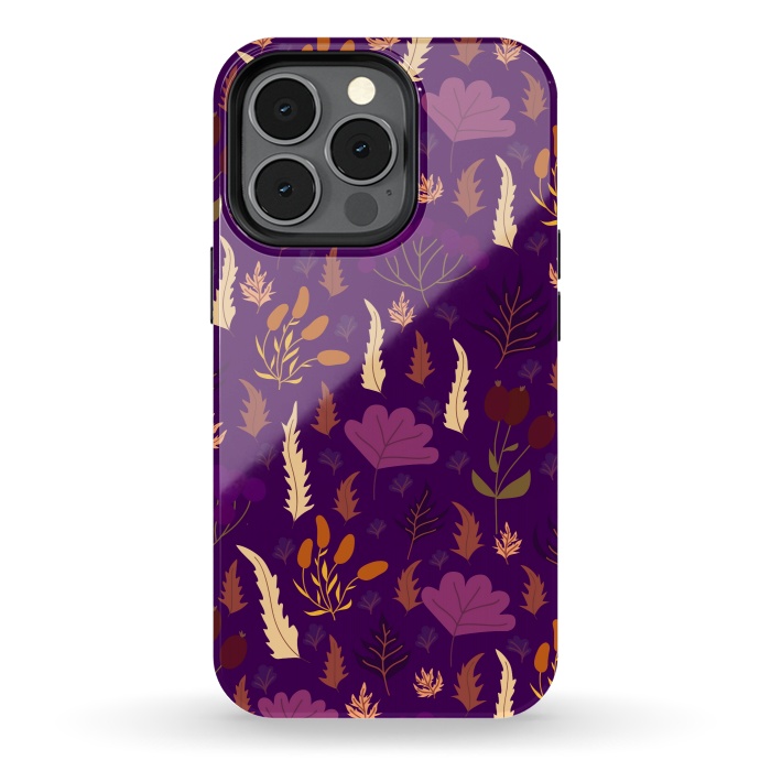 iPhone 13 pro StrongFit purple autumn flowers fall from the sky by ArtsCase