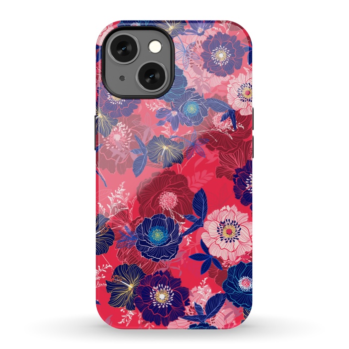 iPhone 13 StrongFit Country Flowers in Red Sky by ArtsCase