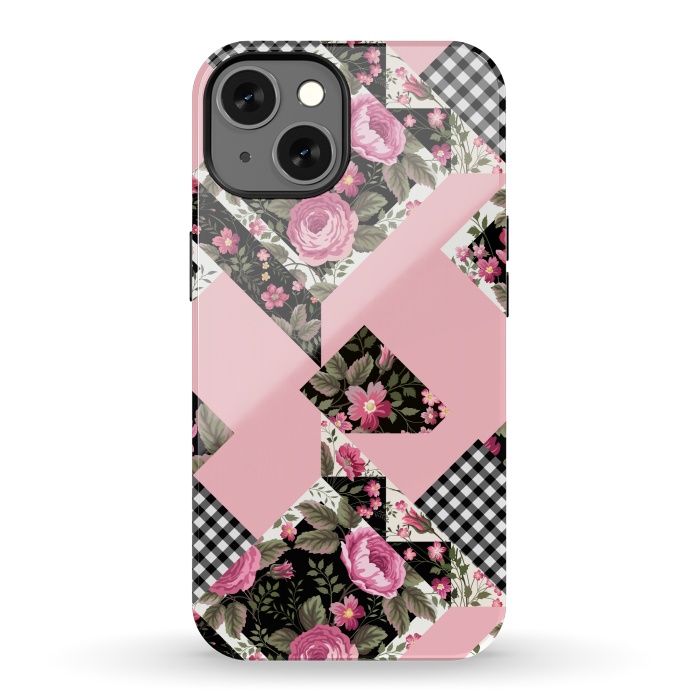 iPhone 13 StrongFit elegant roses with pink background by ArtsCase
